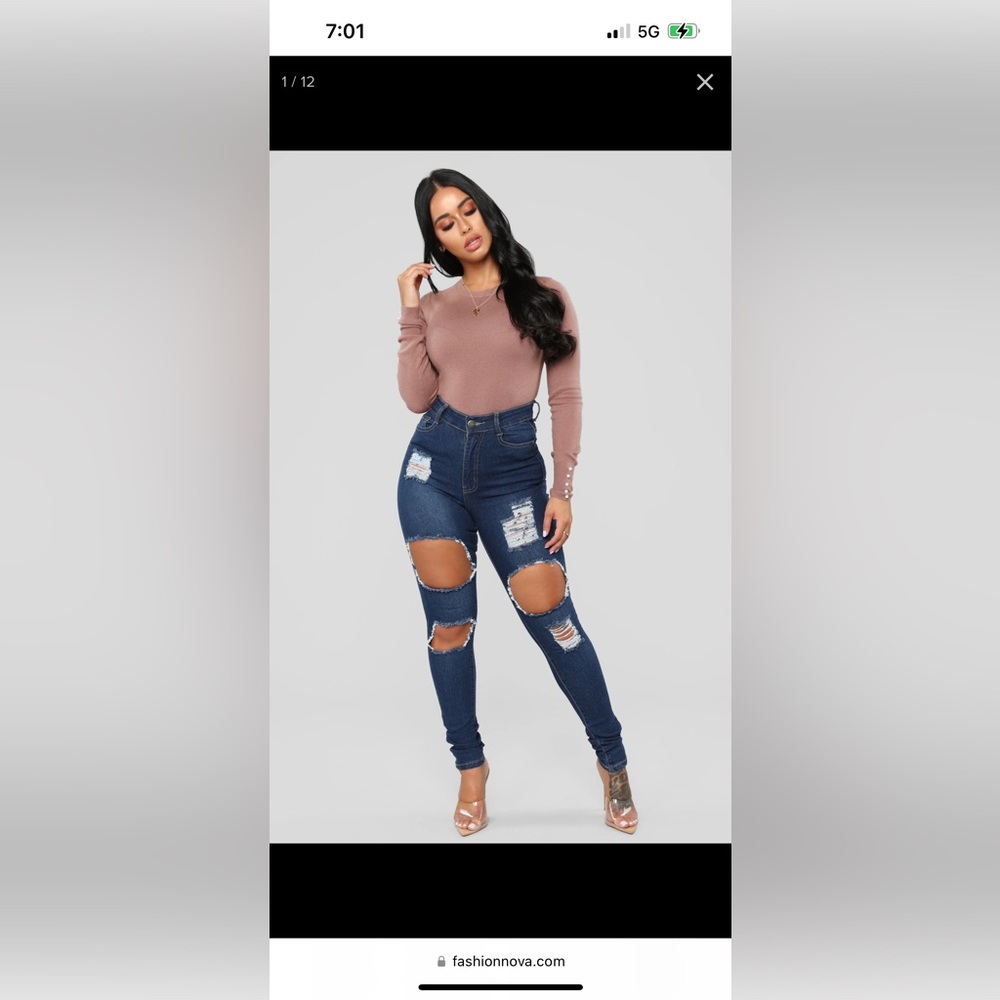 Brand New Fashion Nova “Needing Something” Jeans size 15/16